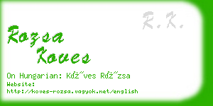 rozsa koves business card